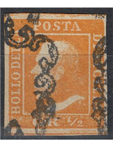 KINGDOM OF SICILY 1859 ½ grana orange us
