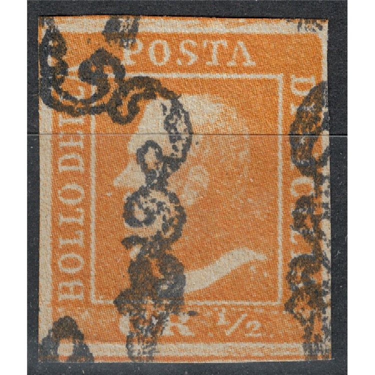 REGNO DI SICILIA 1859 ½ grana arancio us