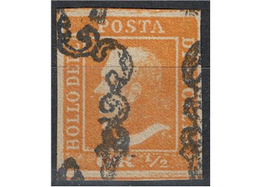 REGNO DI SICILIA 1859 ½ grana arancio us