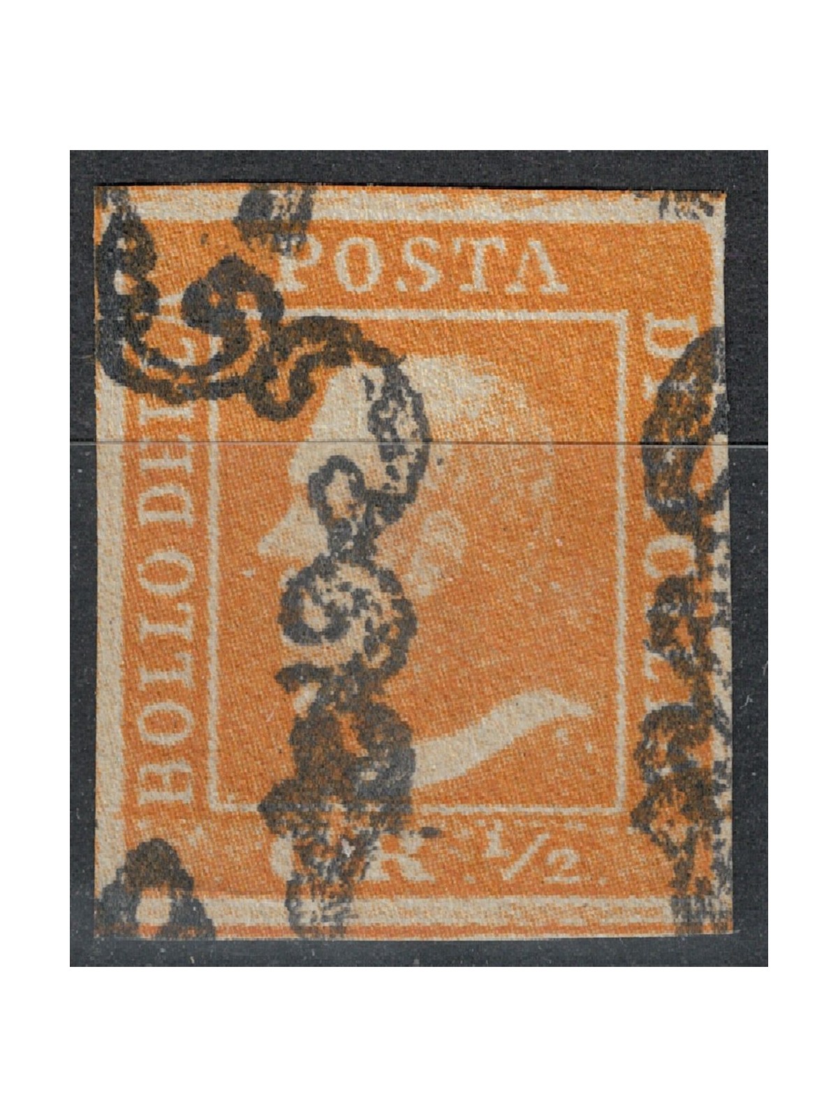 REGNO DI SICILIA 1859 ½ grana arancio us