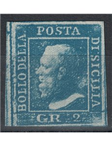 KINGDOM OF SICILY 1859 2 grana blue MNG