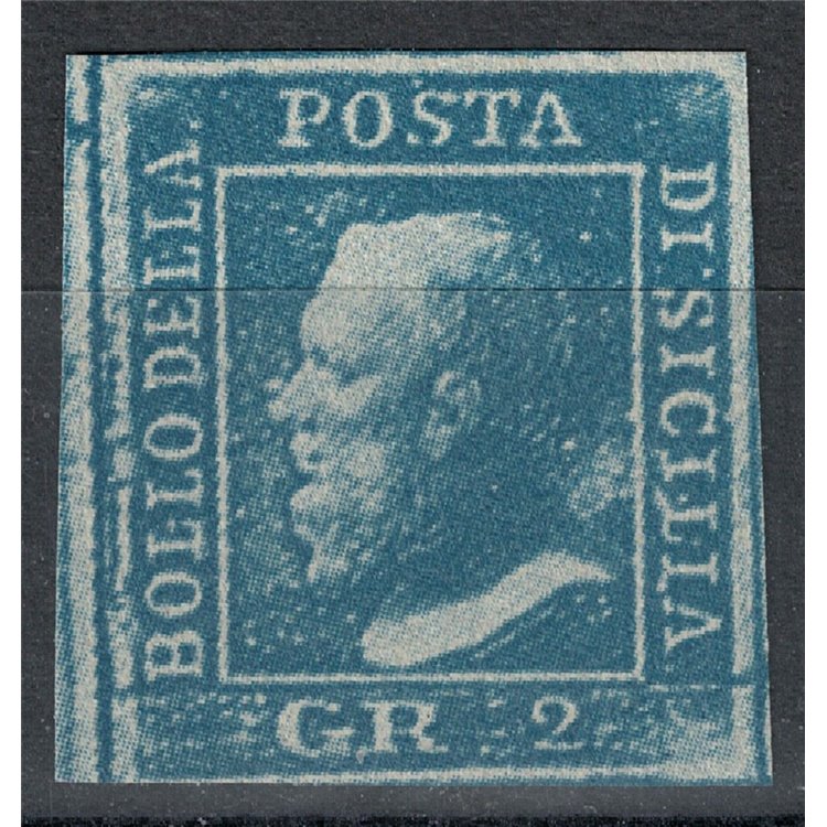 REGNO DI SICILIA 1859 2 grana azzurro MNG