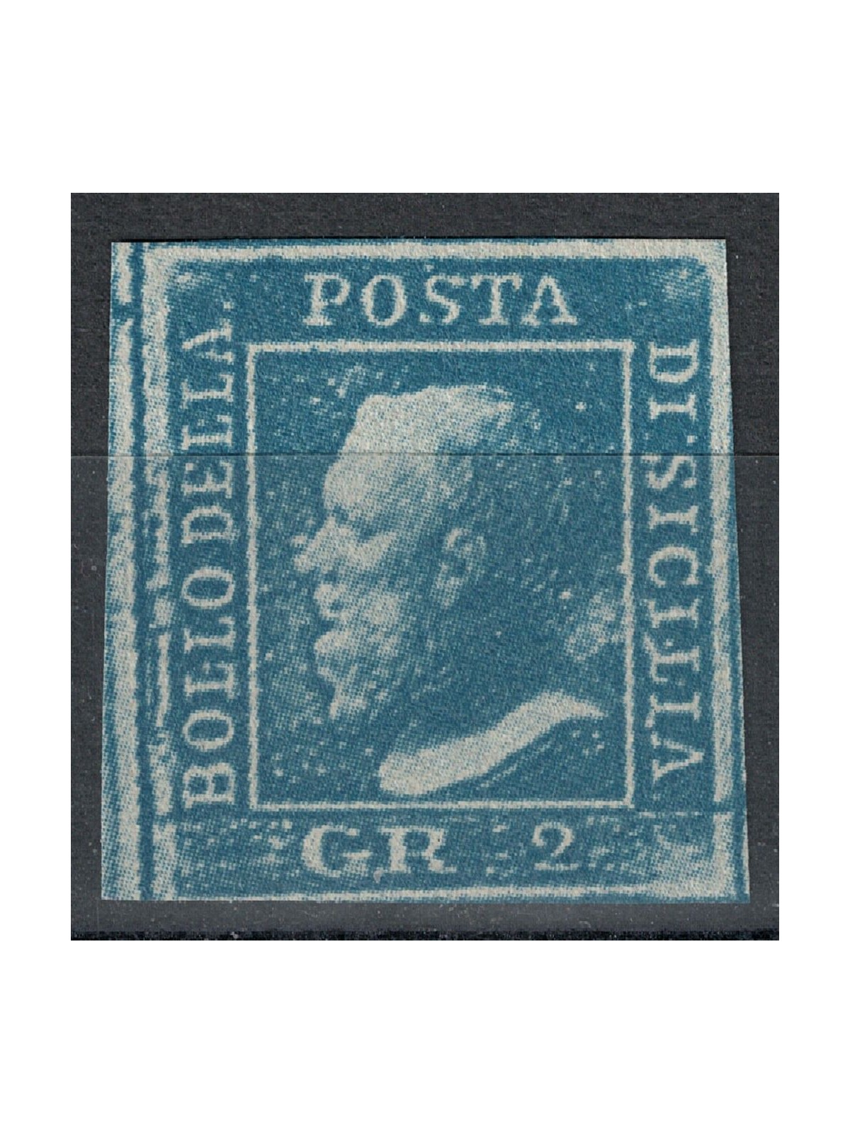 REGNO DI SICILIA 1859 2 grana azzurro MNG
