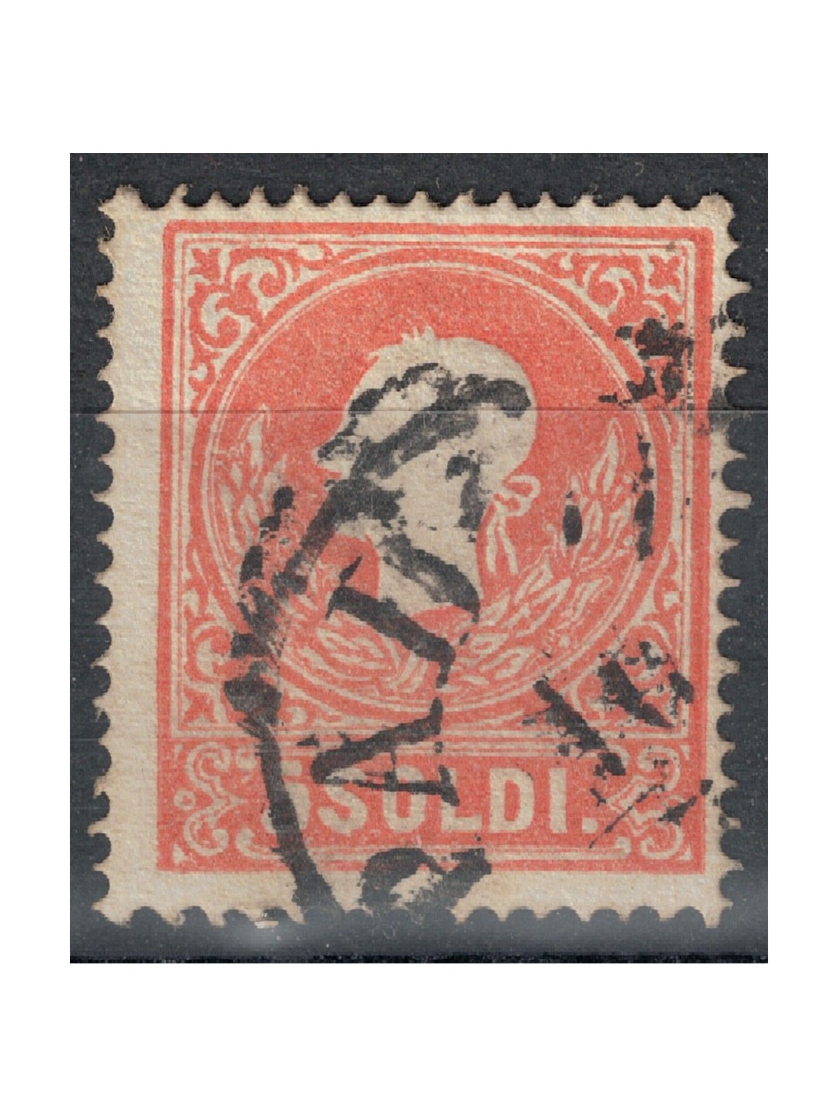 REGNO LOMBARDO VENETO 1858-62 Francesco Giuseppe 5s rosso 2° tipo us