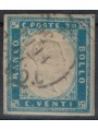 KINGDOM OF SARDINIA 1861 Effigy 20c light blue us