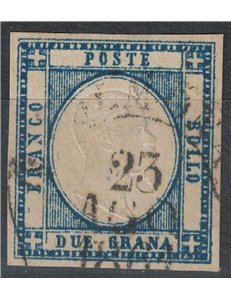 NAPLES PROVINCES 1861 Effigy 2 grana light indigo us