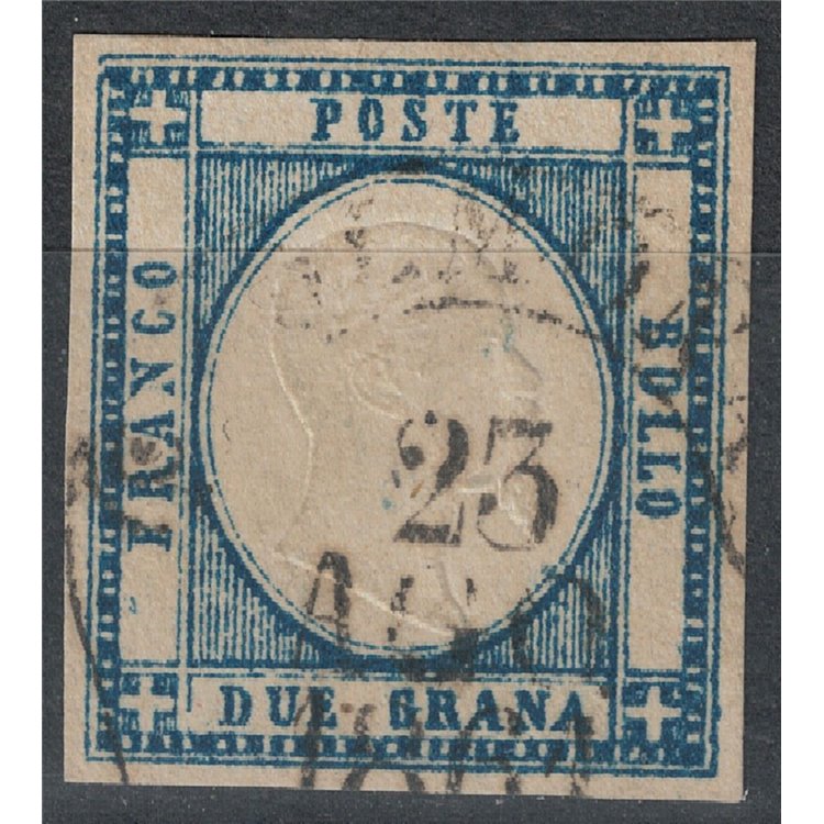 PROVINCE NAPOLETANE 1861 Effigie 2 grana indaco chiaro us