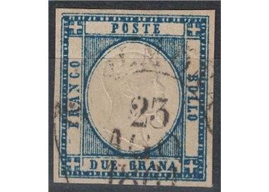 NAPLES PROVINCES 1861 Effigy 2 grana light indigo us