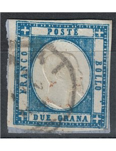NAPLES PROVINCES 1861 Effigy 2 grana slate blue us