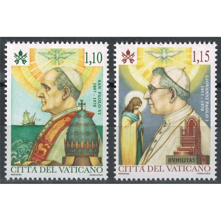 VATICANO 2018 Canonizzazione Papi 2v MNH**