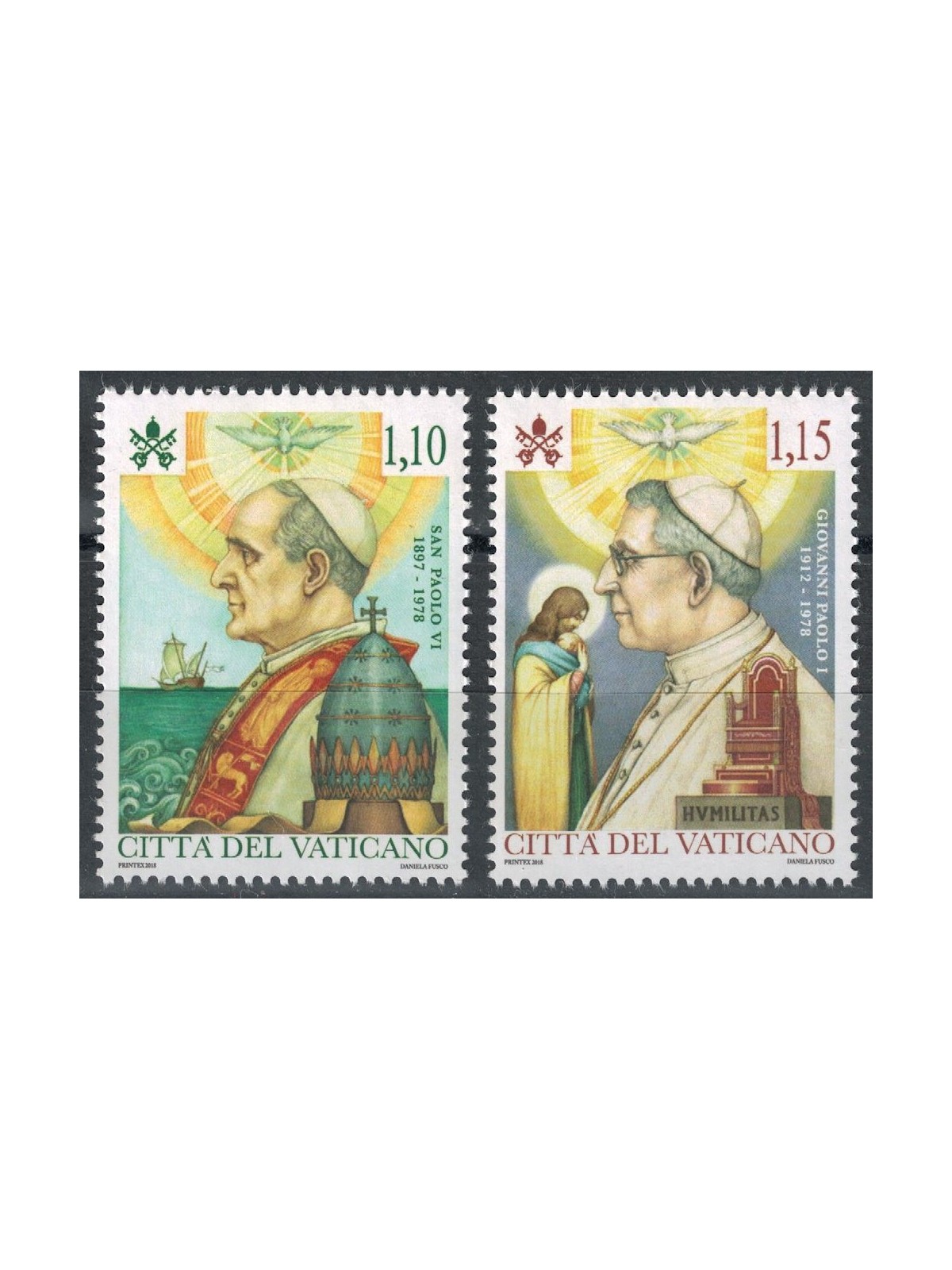 VATICANO 2018 Canonizzazione Papi 2v MNH**