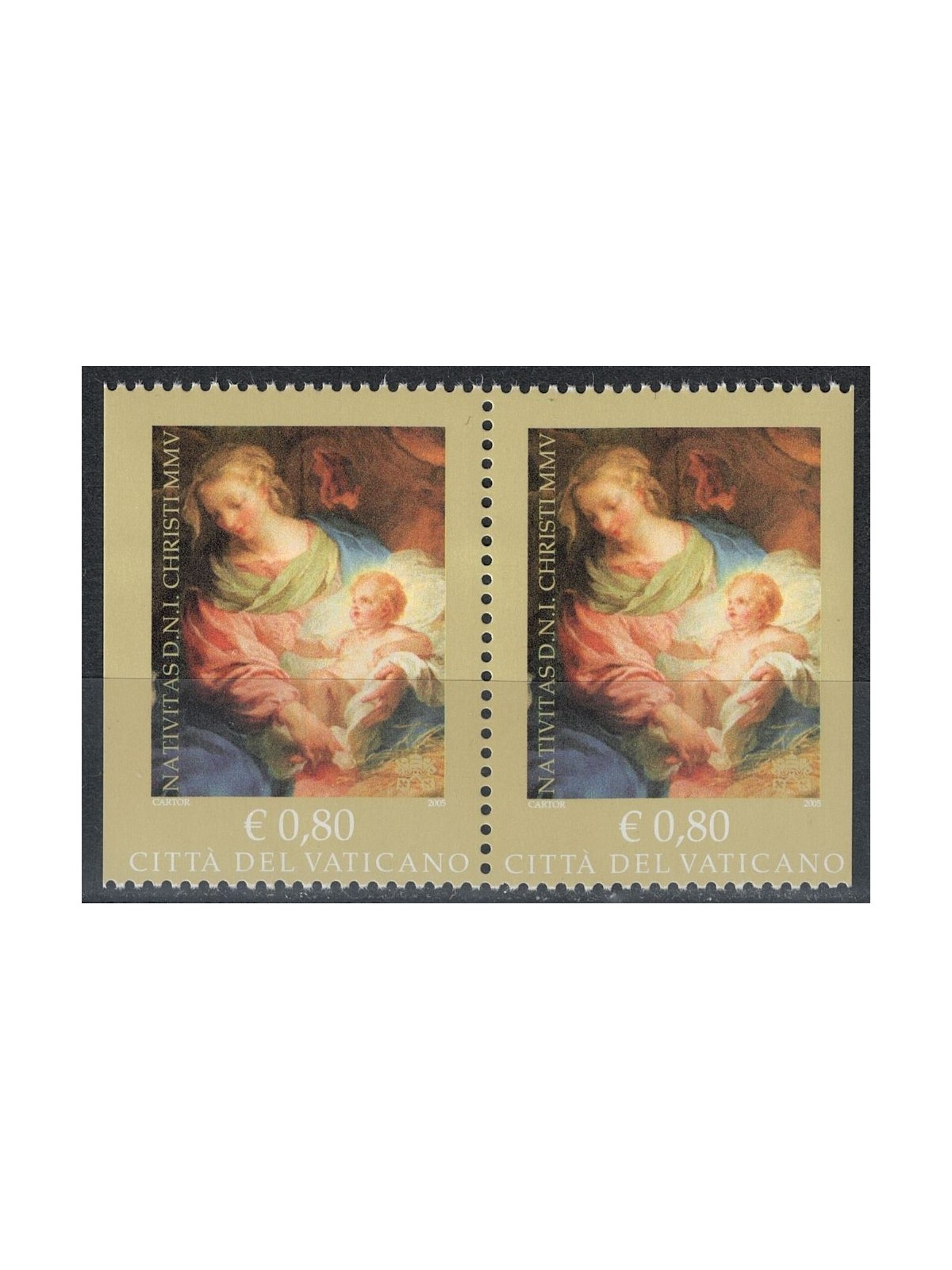 VATICANO 2005 Natale da libretto 2v MNH**