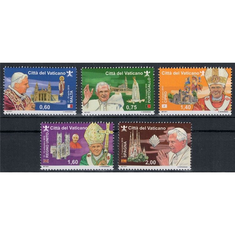VATICAN 2011 Pope's Travels 5v MNH**