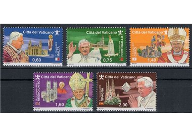 VATICAN 2011 Pope's Travels 5v MNH**