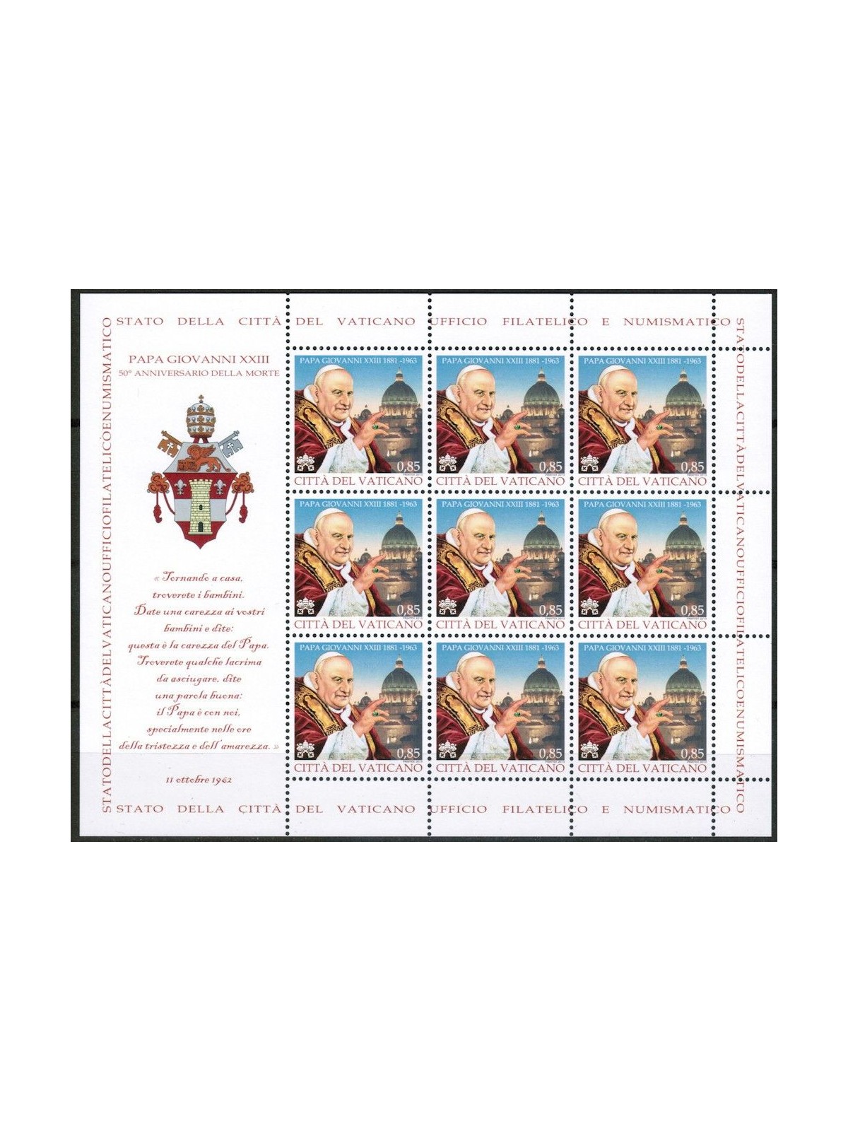 VATICANO 2013 Papa Giovanni XXIII MF MNH**