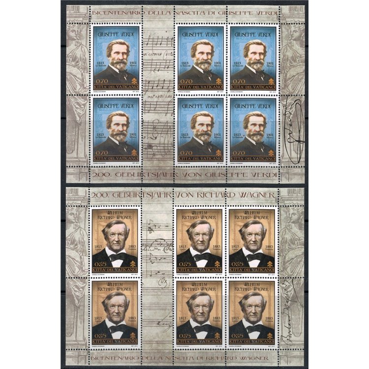 VATICAN 2013 Giuseppe Verdi and Richard Wagner 2 m/s MNH**