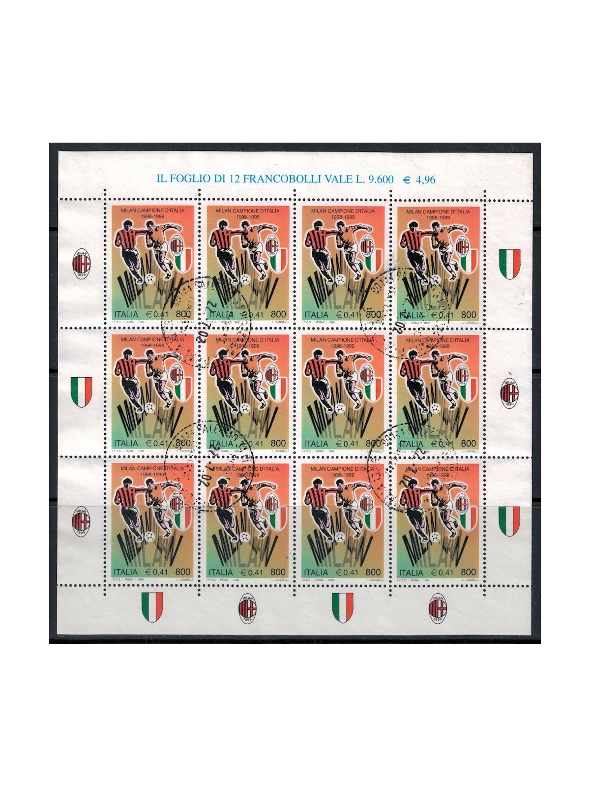 ITALY 1999 Milan champion of Italy m/s us
