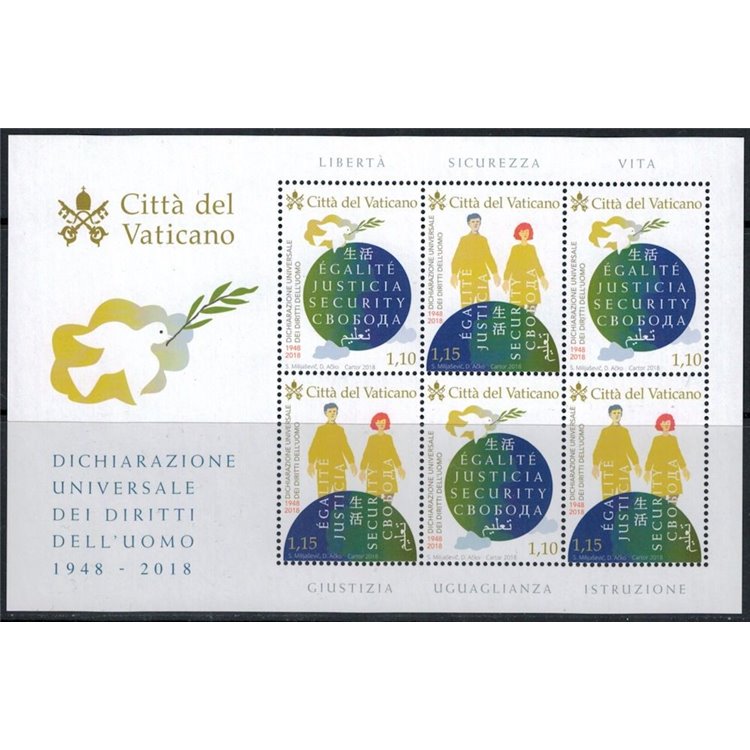 VATICANO 2018 Diritti dell'uomo MF MNH**