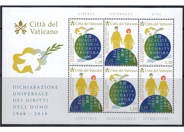 VATICANO 2018 Diritti dell'uomo MF MNH**