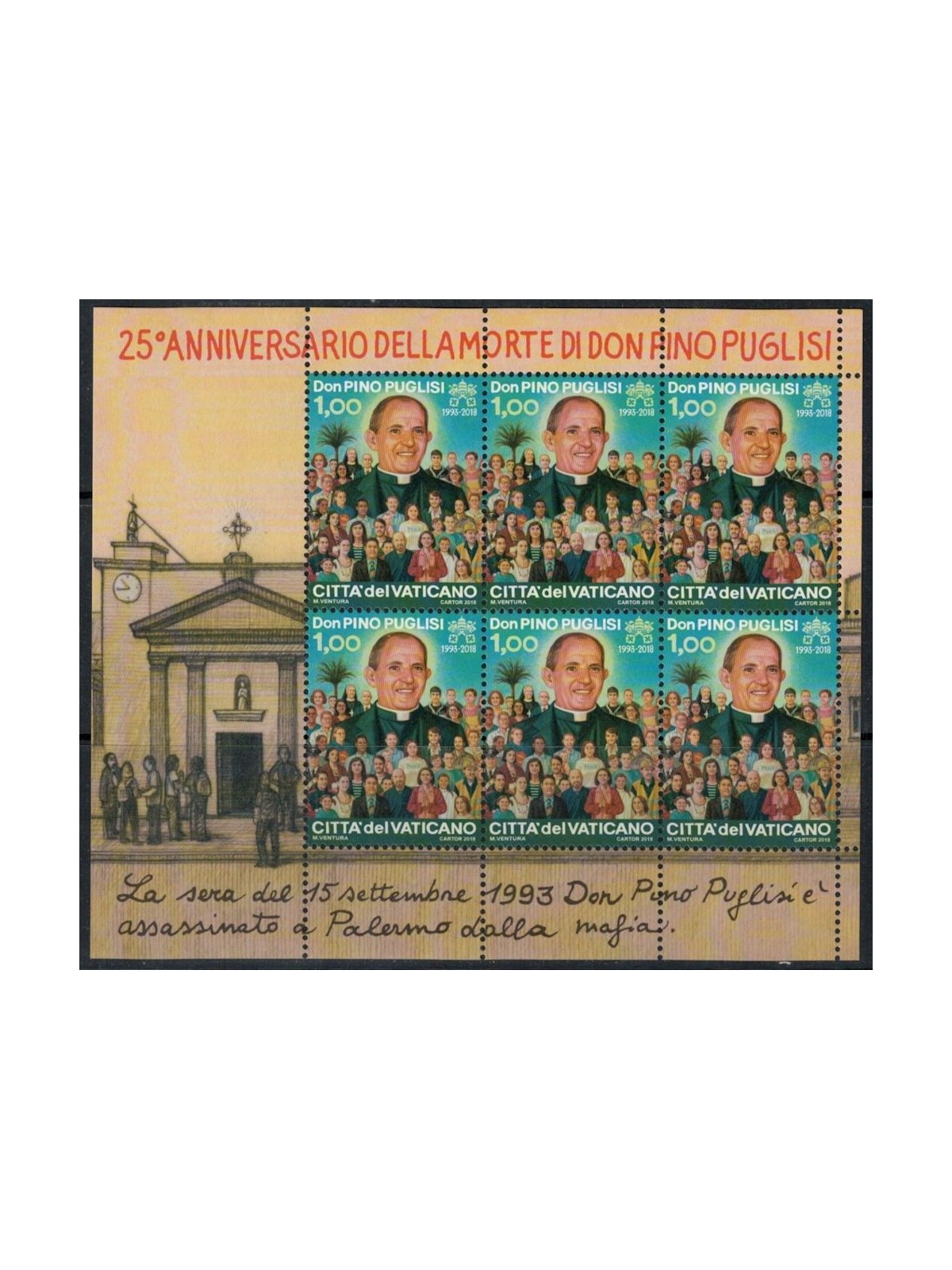 VATICAN 2018 Don Pino Puglisi m/s MNH**