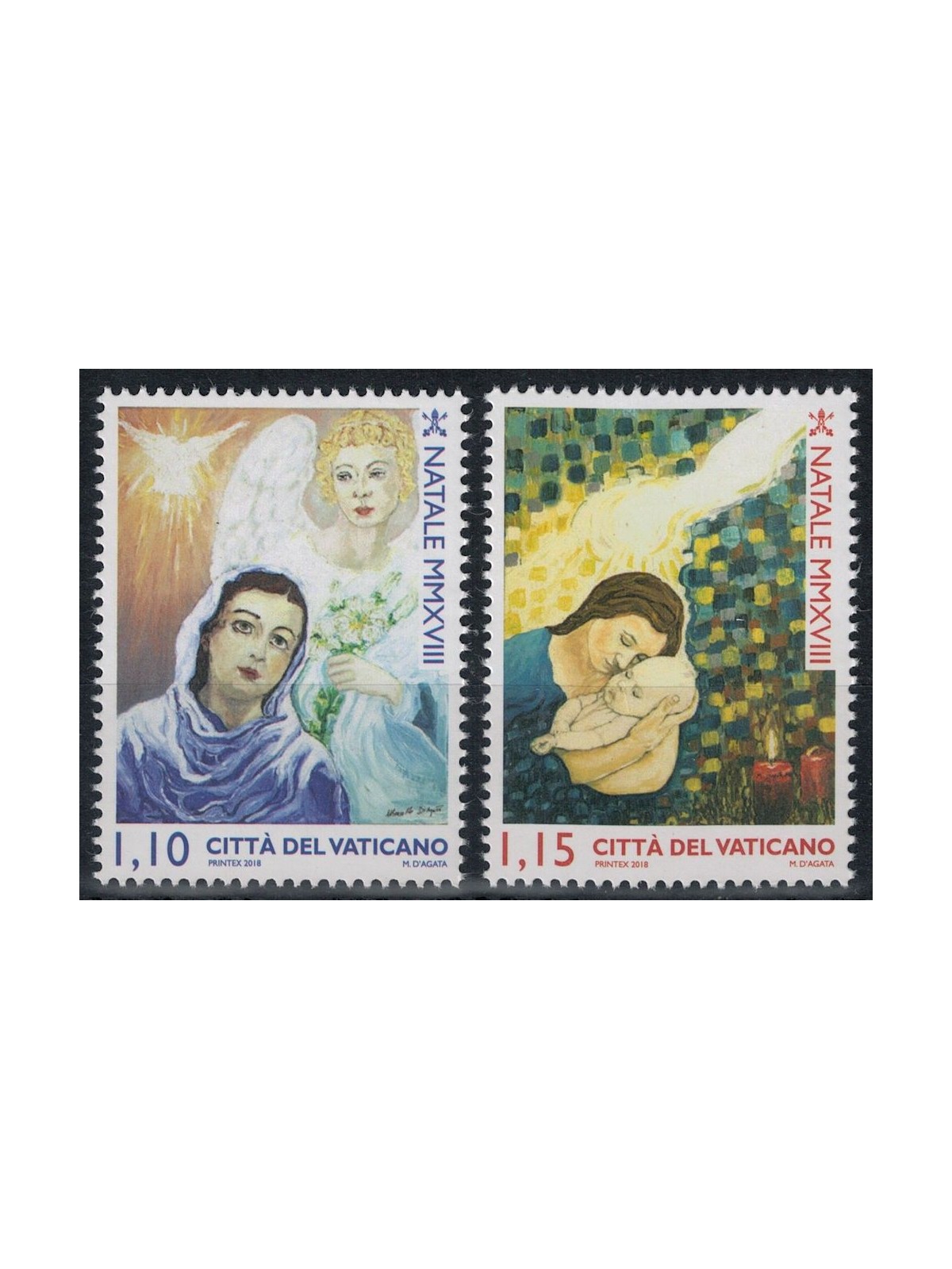 VATICANO 2018 Natale 2v MNH**