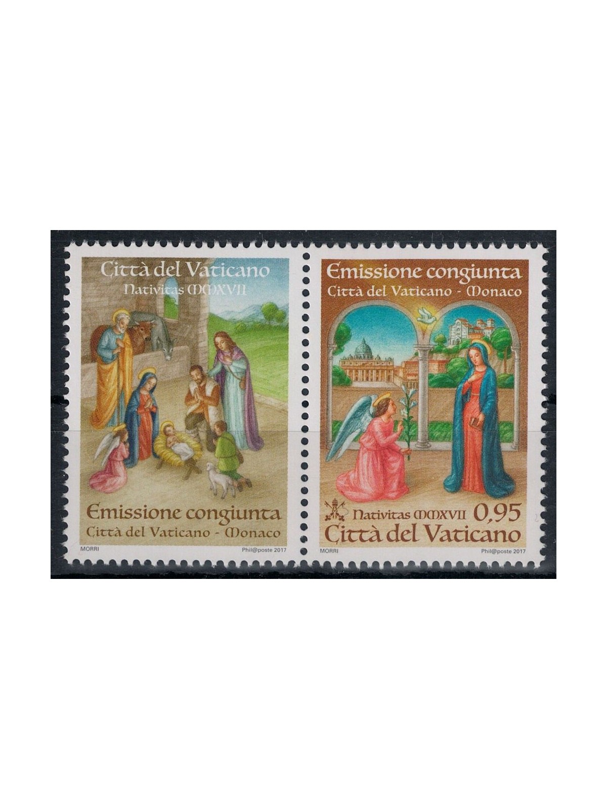VATICAN 2017 Christmas (from booklet) MNH**