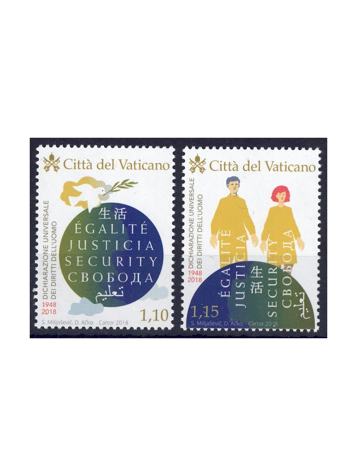 VATICAN 2018 Human Rights 2v MNH**