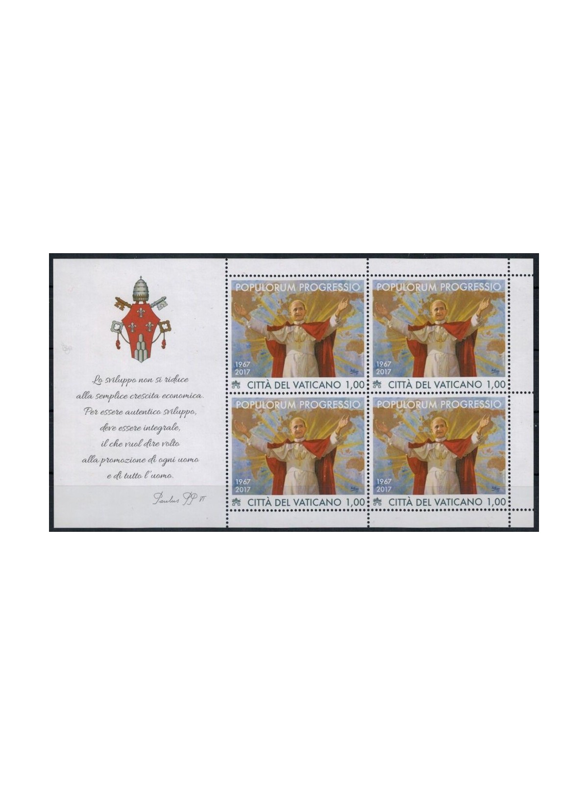 VATICANO 2017 Enciclica Populorum Progressio MF MNH**