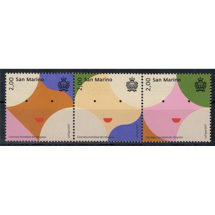 SAN MARINO 2017 Giornata del rifugiato 3v MNH**