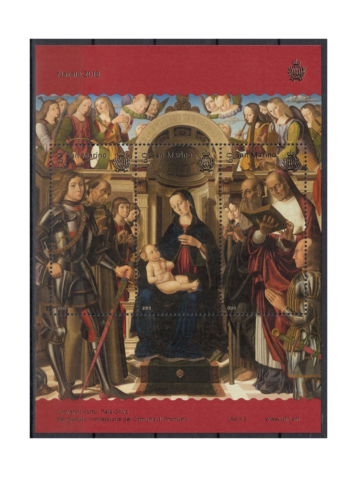 SAN MARINO 2018 Christmas s/s MNH**