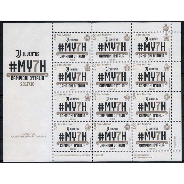 SAN MARINO 2018 Juventus Italian Champion m/s MNH**