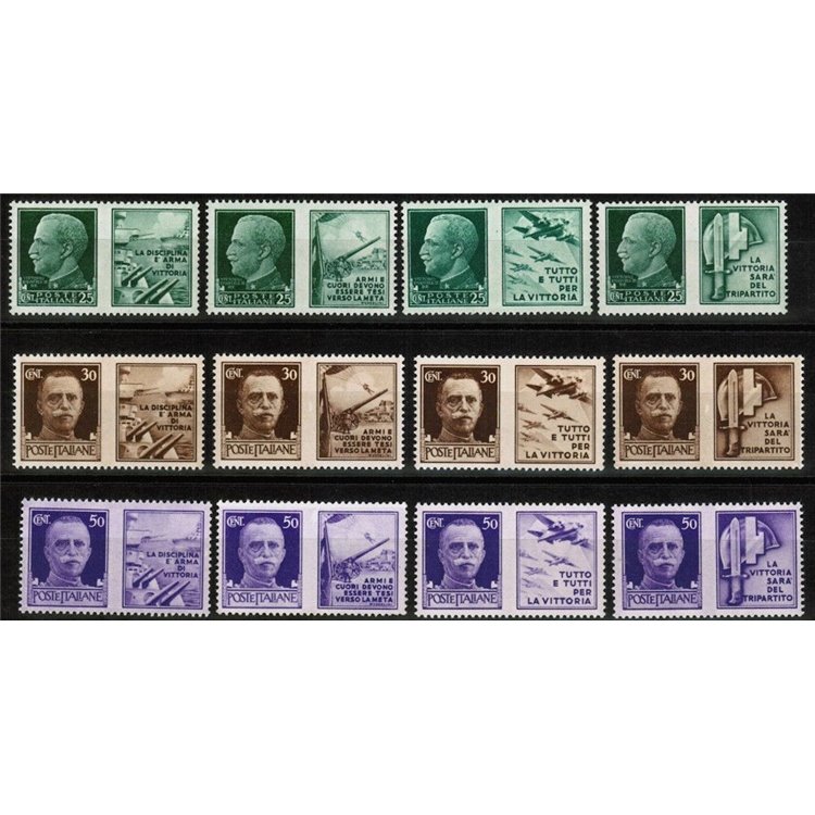 ITALIA REGNO 1942 Propaganda di guerra 12v MNH**