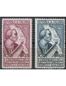 ITALY 1954 Amerigo Vespucci (perf. 13¼x14) 2v MH*