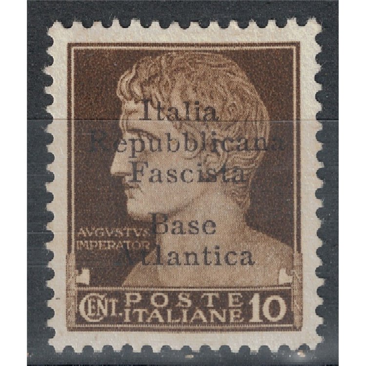 BASE ATLANTICA 1943 Italia Repubblicana Fascista (5 righe) 10c MH*