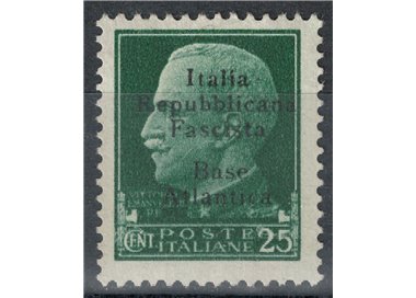 BASE ATLANTICA 1943 Italia Repubblicana Fascista (5 righe) 25c MH*
