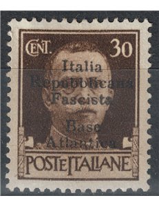 ATLANTIC BASE 1943 Fascist Republican Italy (5 lines) 30c MH*