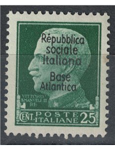 ATLANTIC BASE 1944 Italian Social Republic (5 lines) 25c MH*