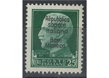 BASE ATLANTICA 1944 Repubblica Sociale Italiana (5 righe) 25c MH*