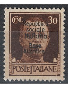 ATLANTIC BASE 1944 Italian Social Republic (5 lines) 30c MH*