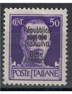 ATLANTIC BASE 1944 Italian Social Republic (5 lines) 50c MH*