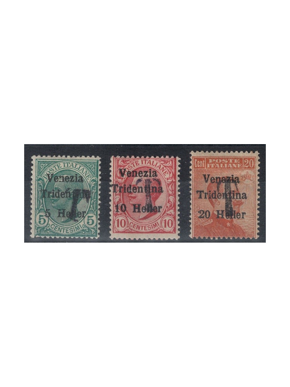 TRENTINO (BZ1) 1918-19 Venezia Tridentina (T in black) 3v MH*