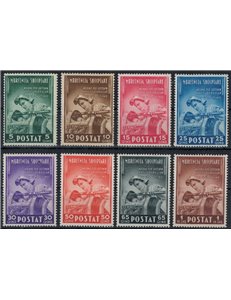ALBANIA (ITALIAN WEST) 1943 Pro anti-tuberculosis works 8v MH*