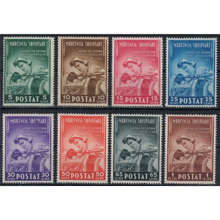 ALBANIA (OCC. ITALIANA) 1943 Pro opere anti tubercolari 8v MH*