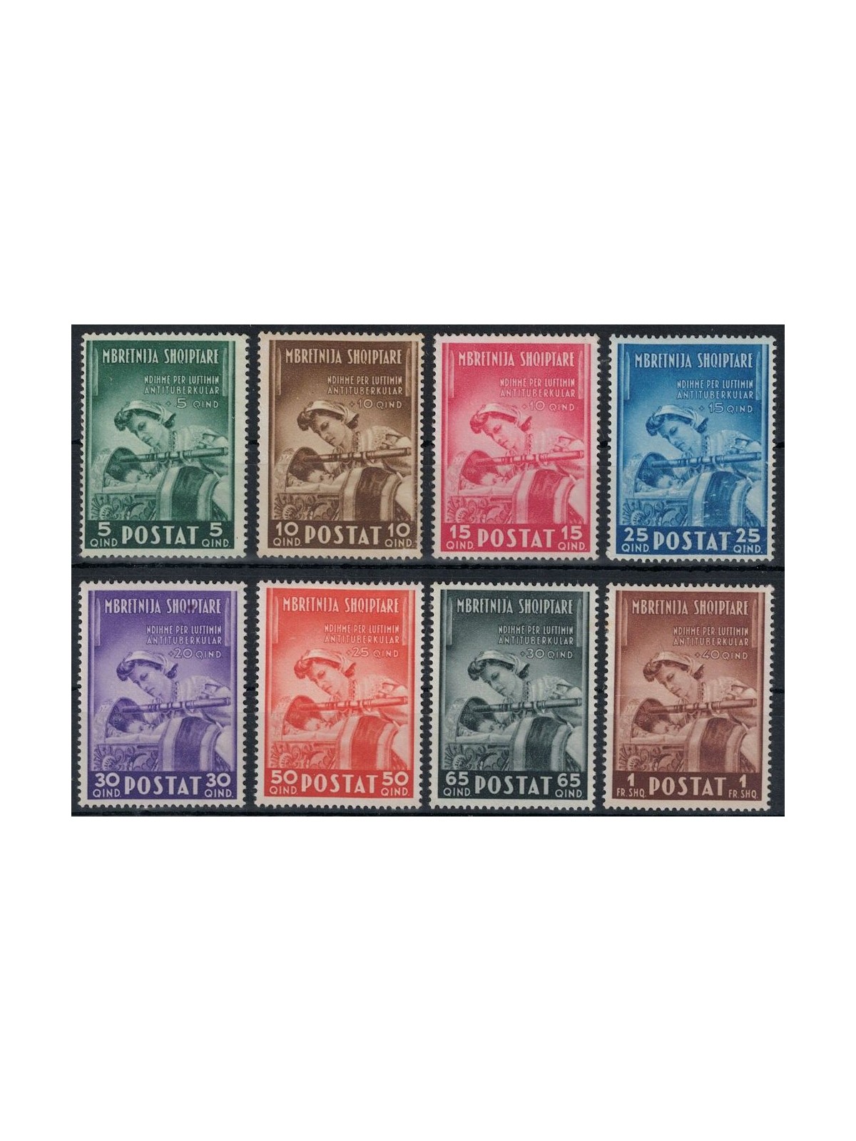 ALBANIA (ITALIAN WEST) 1943 Pro anti-tuberculosis works 8v MH*