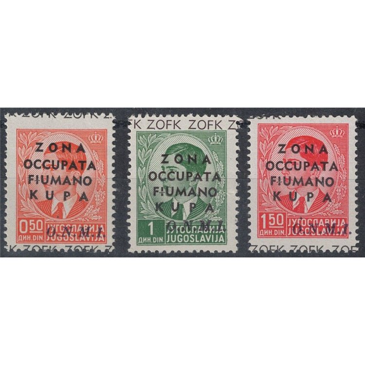 ZONA FIUMANO KUPA 1941 O.N.M.I. 3v MH*