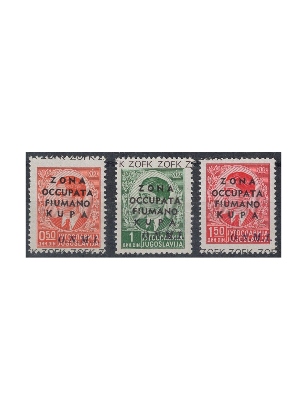 ZONA FIUMANO KUPA 1941 O.N.M.I. 3v MH*