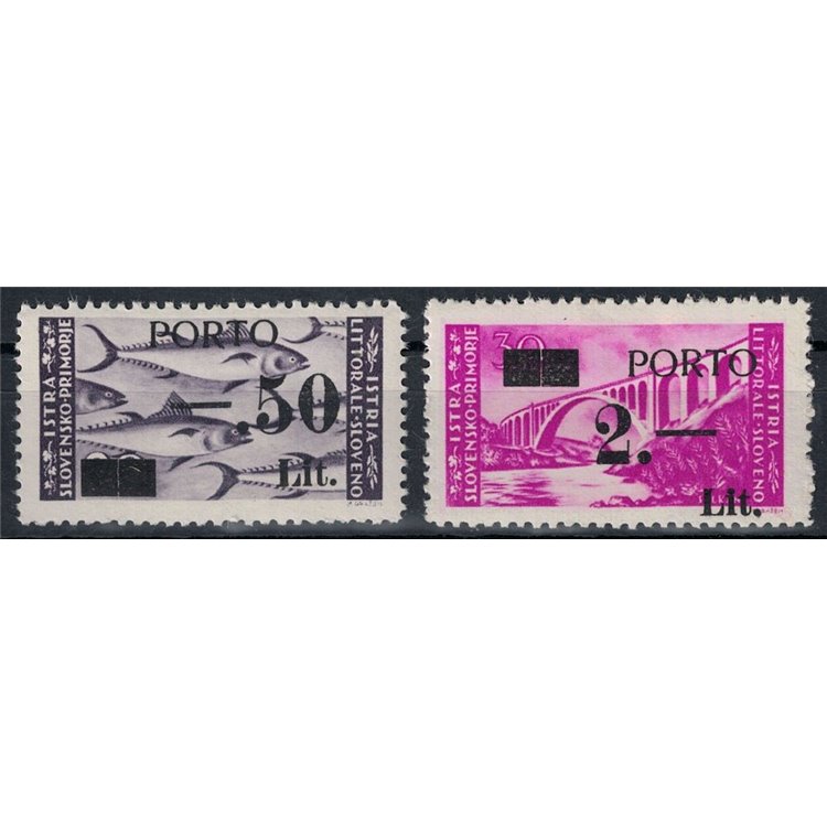 ISTRIA - LITORALE SLOVENO 1946 Segnatasse Tassello II 2v MH*