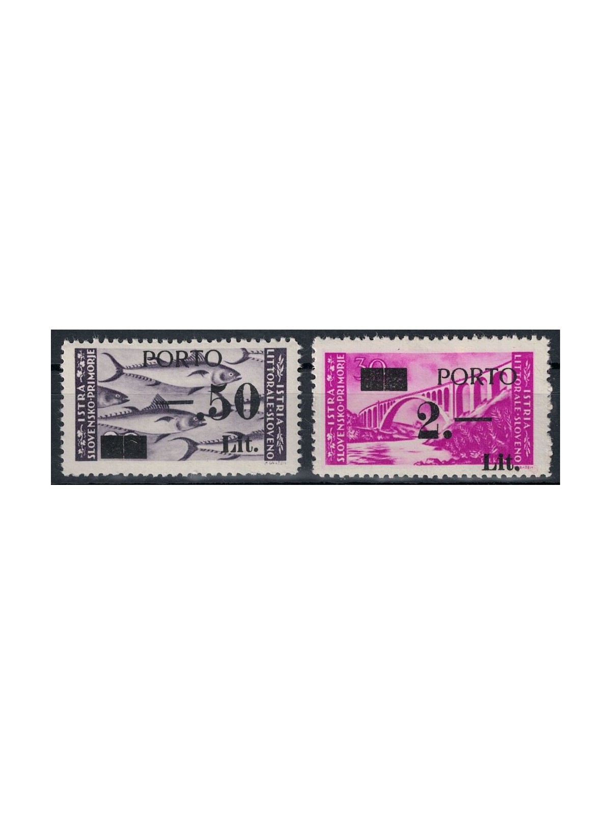 ISTRIA - SLOVENIAN COAST 1946 Postage Due Tag II 2v MH*