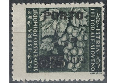 ISTRIA - SLOVENIAN COAST 1946 Porto (1£ on 25c) Tile II MH*