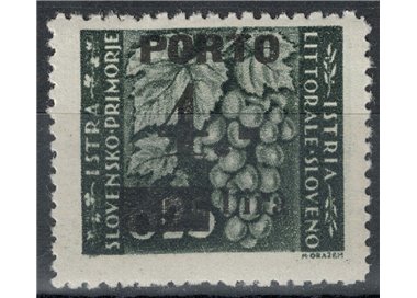 ISTRIA - SLOVENIAN COAST 1946 Porto (4£ on 25c) Tile II MH*